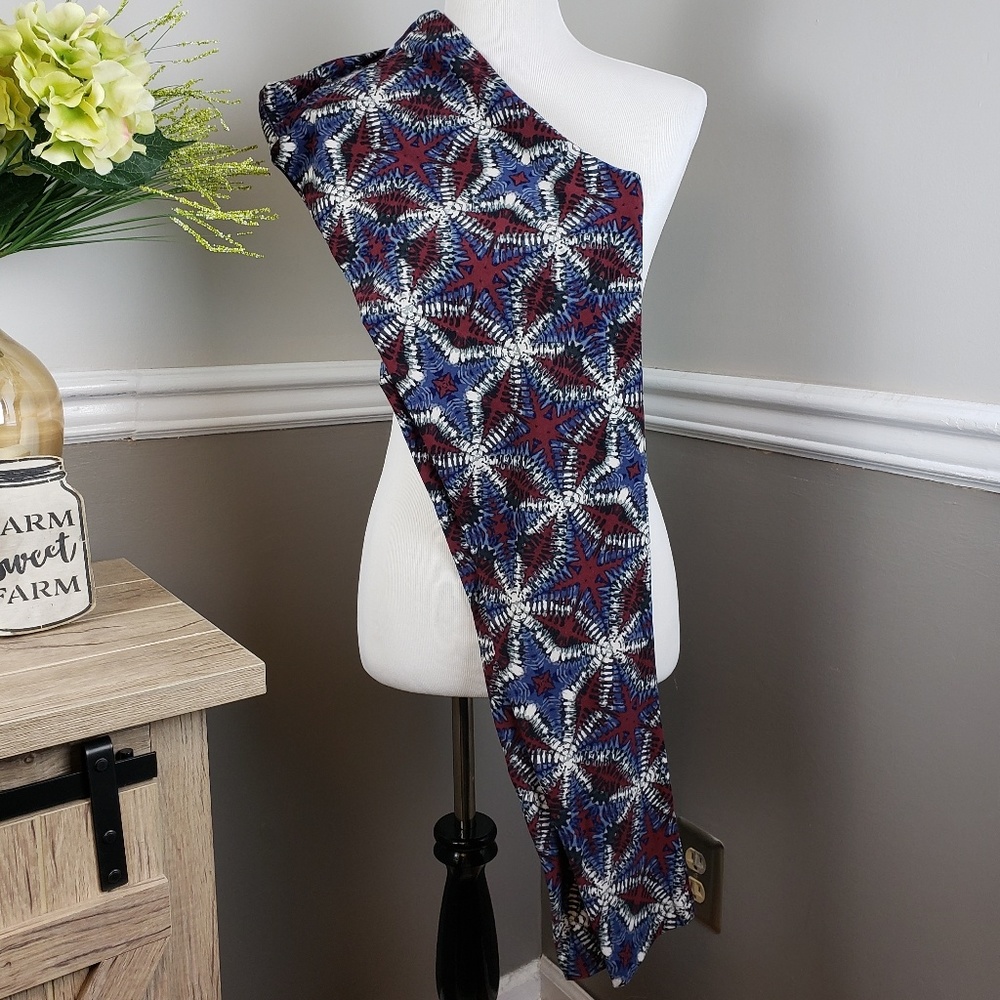 Lularoe Patriotic Tie Dye Tall and Curvy leggings